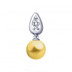 Anhänger aus 925 Silber, Zirkonia, gelbe Perle 70902713 SOKOLOV Jewelry Sokolov Anhänger aus 925 Silber mit Zirkonia und einer Perle