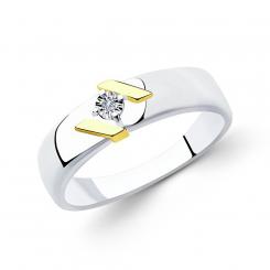 Sokolov ladies ring in 925 silver with one diamond