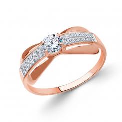 Sokolov ladies ring gold plated 925 silver with cubic zirconia