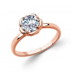 Sokolov Кольцо из позолоченного серебра 925 пробы с фианитами