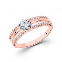 Sokolov ladies ring gold plated 925 silver with cubic zirconia