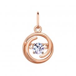 Sokolov sun pendant in 925 silver gold-plated with zirconia