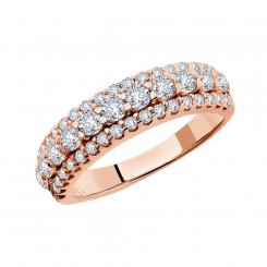 Sokolov ladies ring 925 silver gold plated with cubic zirconia