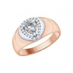 Sokolov ladies ring 925 silver gold plated with cubic zirconia