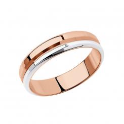 Sokolov wedding ring 925 silver half gold plated