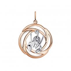 Diamond zodiac pendant cancer in gold plated 925 silver