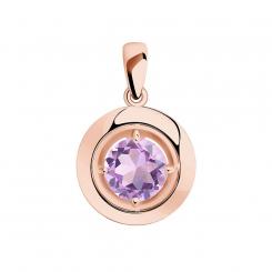 Diamant Anhänger aus vergoldetem 925 Silber mit Amethyst