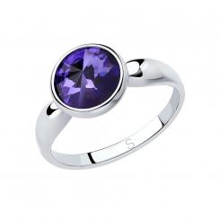 Sokolov Кольцо из серебра 925 пробы с кристаллом