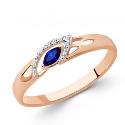 Sokolov Кольцо из золота 585 пробы с бриллиантами и сапфиром