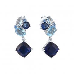 Sokolov Ohrringe aus 925 Silber mit blauen Spinellen und Glaskristallen