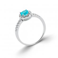 Sokolov ladies' ring in 925 silver with zirconia and light blue glass crystals
