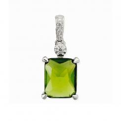 Sokolov pendant in 925 silver with zirconia and green chrysolite