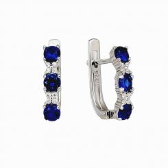 Ohrringe aus 925 Silber mit farblosen und blauen Zirkonia