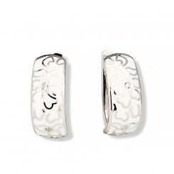 Ohrringe aus 925 Silber mit Zirkonia und weißer Emaille