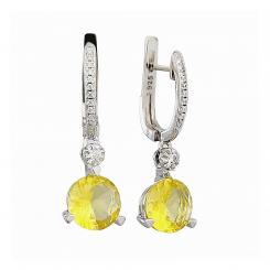 Ohrhänger aus 925 Silber mit farblosen und gelben Zirkonia 70903242 Ohrhaenger SOKOLOV Jewelry Ohrhänger aus 925 Silber mit farblosen und gelben Zirkonia
