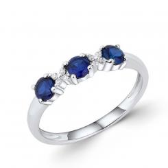 Sokolov ladies' ring in 925 silver with colorless and blue zirconia