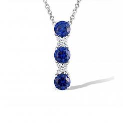 Sokolov pendant in 925 silver with blue and colorless zirconia
