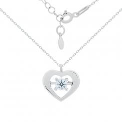 Heart pendant with Swarovski crystals in 925 silver with chain