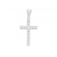 Silver 925 cross pendant with cubic zirconia