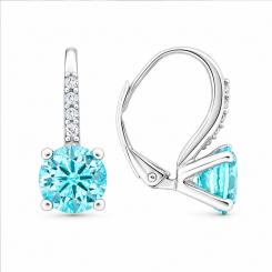 Earrings 925 silver with zirconia colorless and