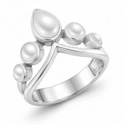 Ladies' ring "Crown" with mother-of-pearl in 925 silver