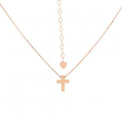 Chain with cross pendant in 585 rose gold