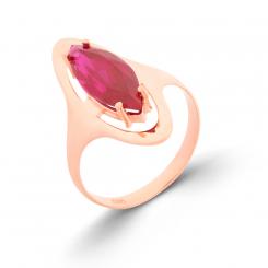 Ladies ring in 585 red gold with ruby