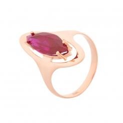 Ladies ring in 585 red gold with ruby