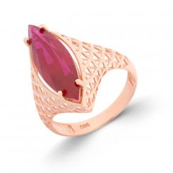 Кольцо из красного золота 585 пробы с рубином