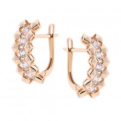 Earrings in 585 rose gold with zirconia