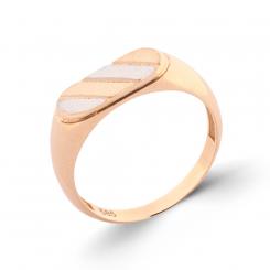 Two-tone ring in 585 rose gold