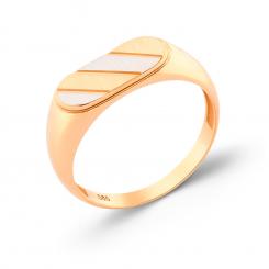 Перстень из красного и белого золота 585 пробы