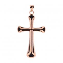 Cross pendant in 585 rose gold, solid