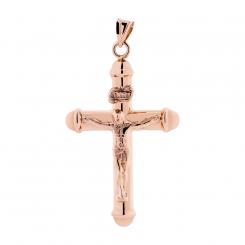 Cross pendant with crucifix in 585 rose gold