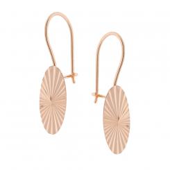 Structured flat oval earrings in 585 rose gold