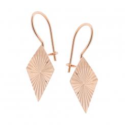 Structured flat square earrings in 585 rose gold
