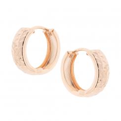 Structured hoop earrings in 585 rose gold