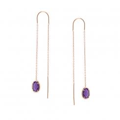 Chain earrings in 585 rose gold with zirconia