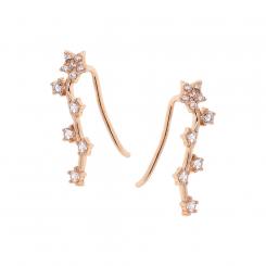 Earrings in 585 rose gold in flower shape with zirconia
