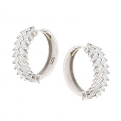 Серьги-кольца из позолоченного серебра 925 пробы с фианитами