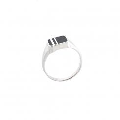 Кольцо из серебра 925 пробы с черной эмалью