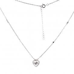 Necklace in 925 silver with a heart pendant with zirconia