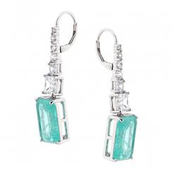 Earrings made of 925 silver with colorless zirconia and in