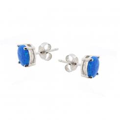 Stud earrings in 925 silver with blue opal