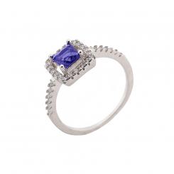 Ladies' ring in 925 silver with zirconia (color selection)