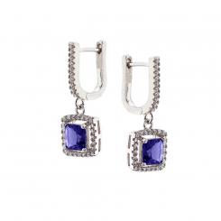 Earrings in 925 silver with zirconia (color selection)