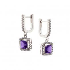 Earrings in 925 silver with zirconia (color selection)