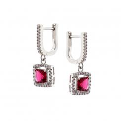 Earrings in 925 silver with zirconia (color selection)