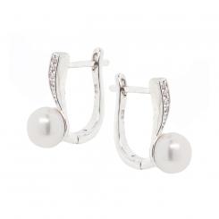 Ohrringe aus 925 Silber mit Perlen und Zirkonia