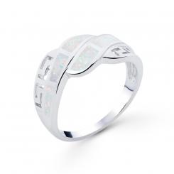 Ladies' ring in 925 silver with white opal